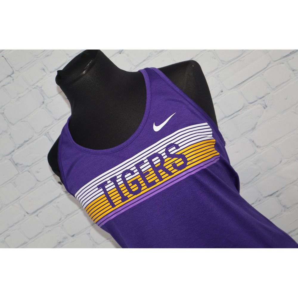 Nike LSU Tigers Tank Top Women Large Purple Racerback Swoosh Louisiana State